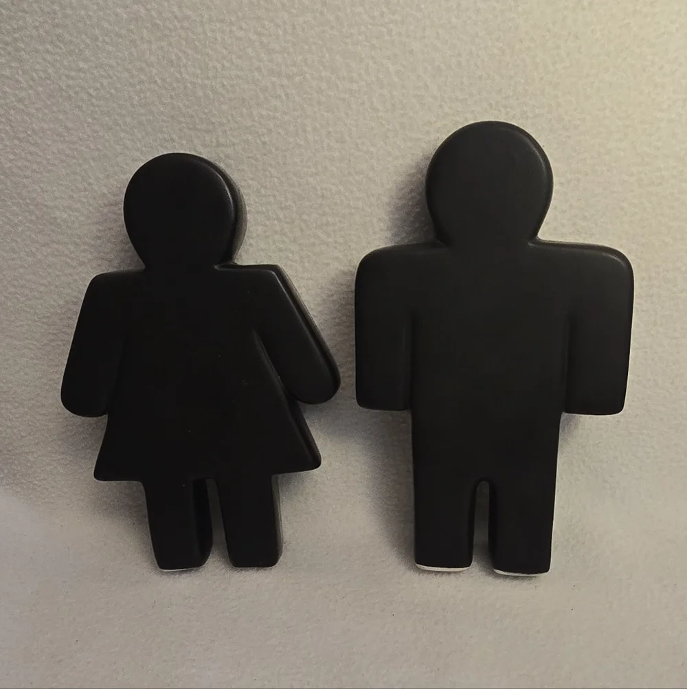 Men Women Black Ceramic Bathroom Decor